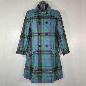 RARE SCOTLANDSHOP THE KATE COAT 100% PURE NEW WOOL TARTAN COAT JACKET.